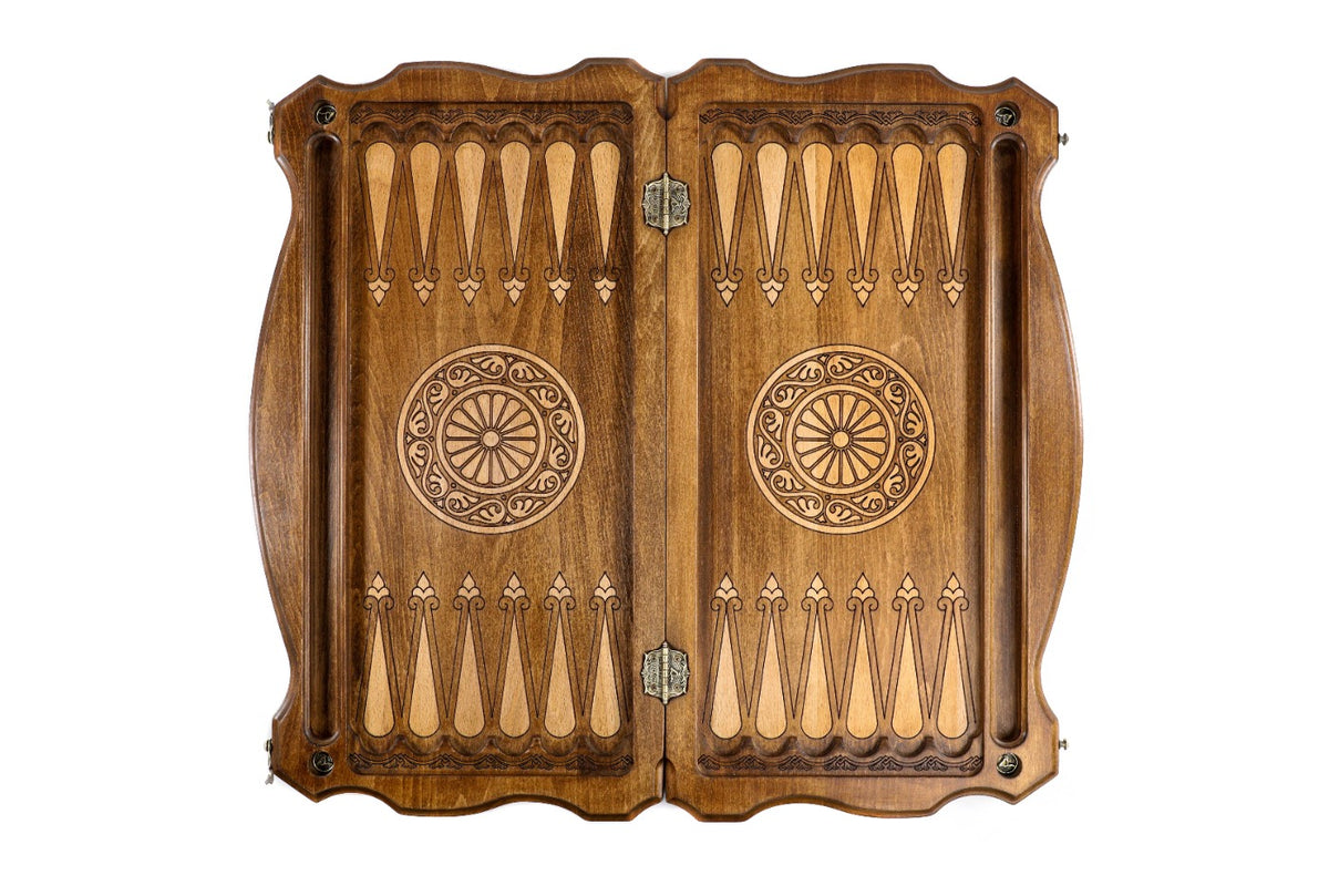 Handmade Wooden Backgammon Set with Dagestan Coat of Arms, 60 cm - photo 12