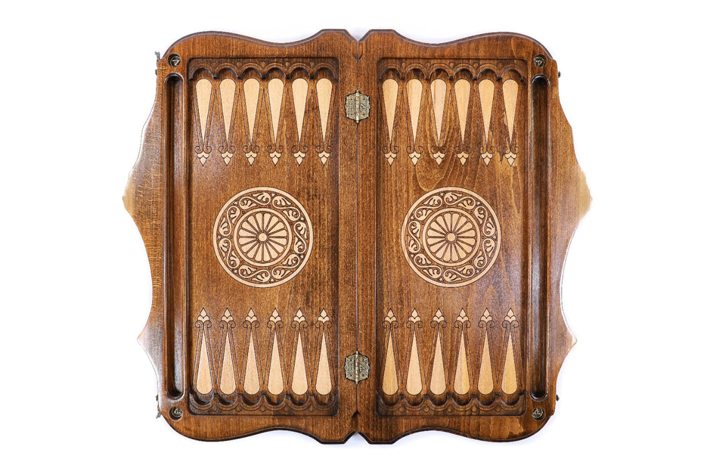 Handmade Wooden Backgammon Set with Khor Virap Monastery, Hayastan and Ararat Outline, 60 cm - photo 12