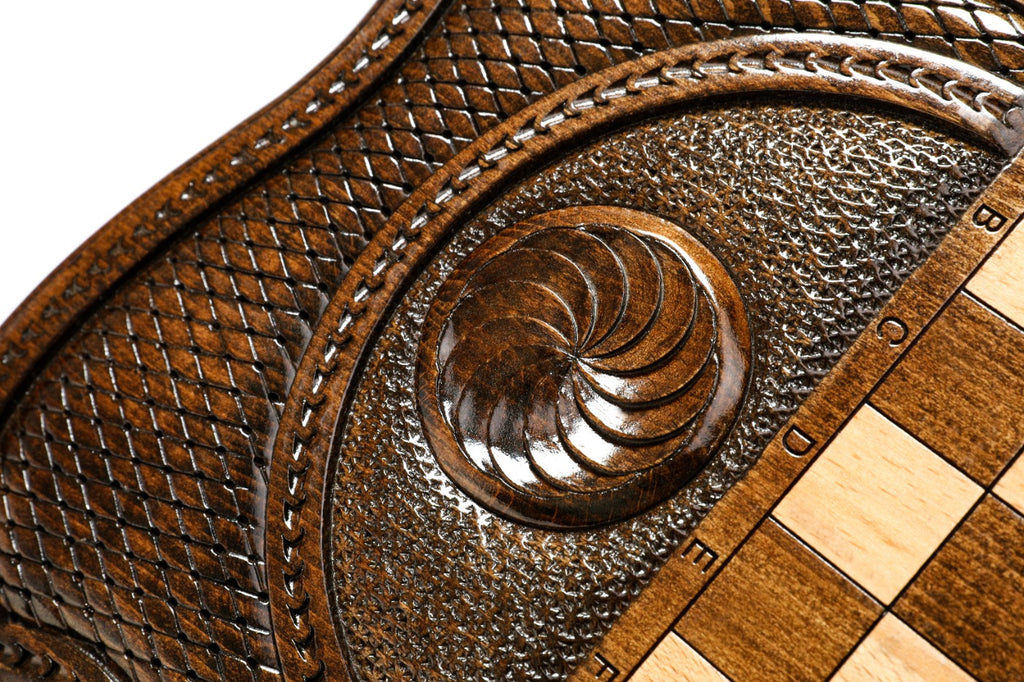 Handmade Wooden Backgammon Set with Khor Virap Monastery, Hayastan and Ararat Outline, 60 cm - photo 10
