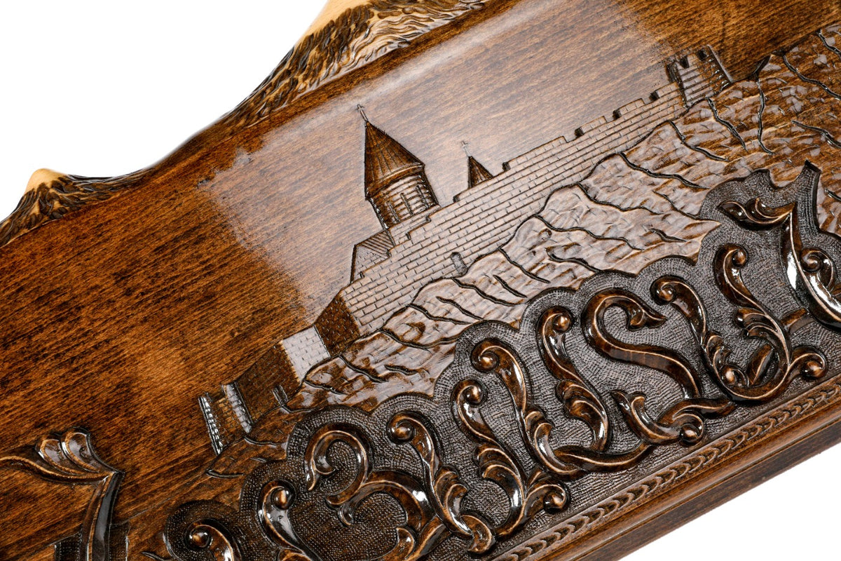 Handmade Wooden Backgammon Set with Khor Virap Monastery, Hayastan and Ararat Outline, 60 cm - photo 2
