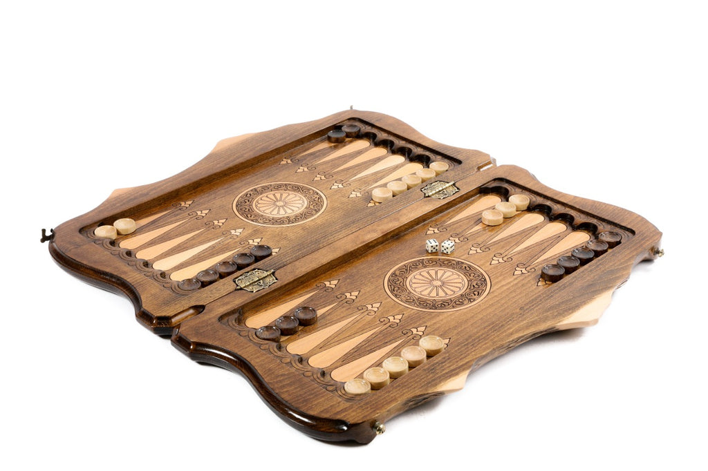 Handmade Wooden Backgammon Set with Church of St. Hripsime and Ararat Outline, 50 cm - photo 3