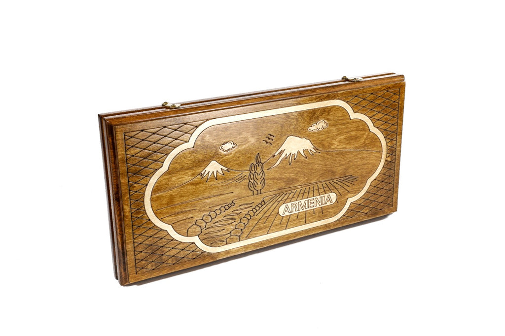 Handmade Wooden Backgammon Set with Mount Ararat, 50 cm - photo 3