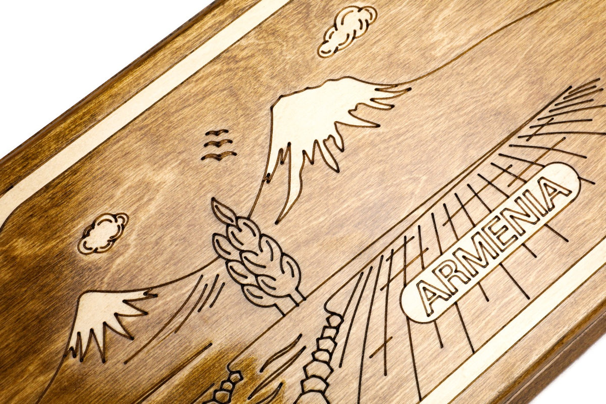 Handmade Wooden Backgammon Set with Mount Ararat, 50 cm - photo 6