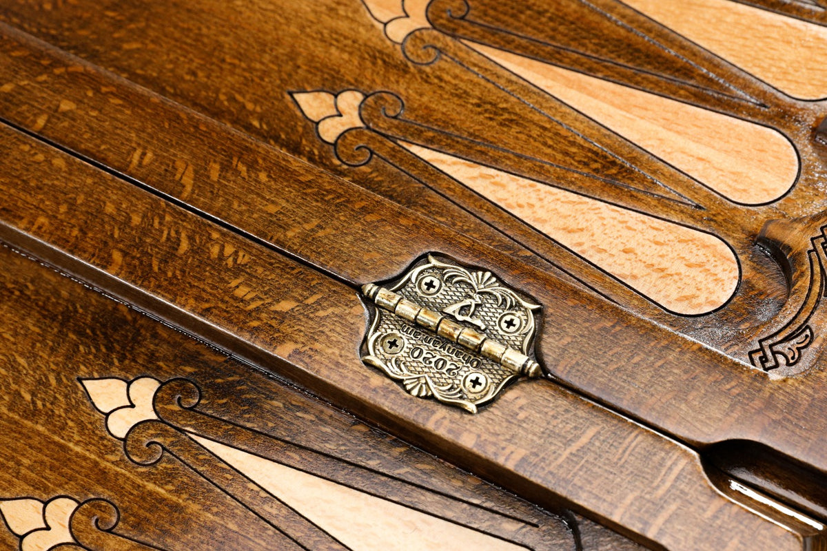 Handmade Wooden Backgammon Set with Uzbekistan Coat of Arms, 60 cm - photo 9