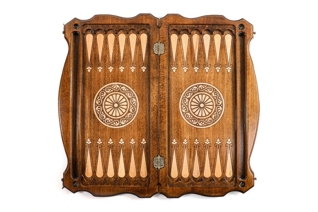 Handmade Wooden Backgammon Set with Uzbekistan Coat of Arms, 60 cm - photo 12