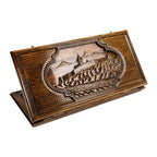 Backgammon Set with Khor Virap Monastery, 60 cm – handmade wooden nardi board by Hrachya Ohanyan