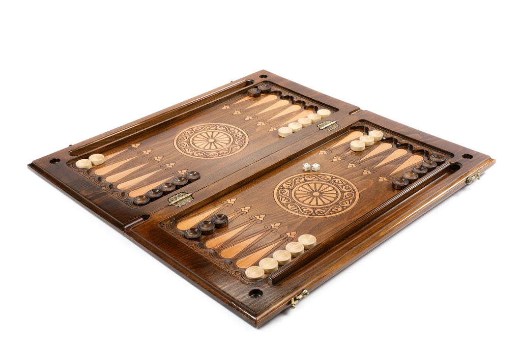 Handmade Wooden Backgammon Set with Khor Virap Monastery, 60 cm - photo 3