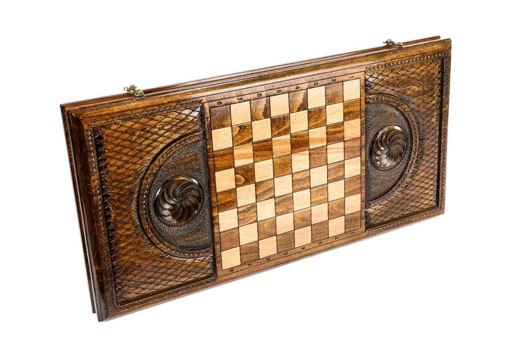 Handmade Wooden Backgammon Set with Khor Virap Monastery, 60 cm - photo 4