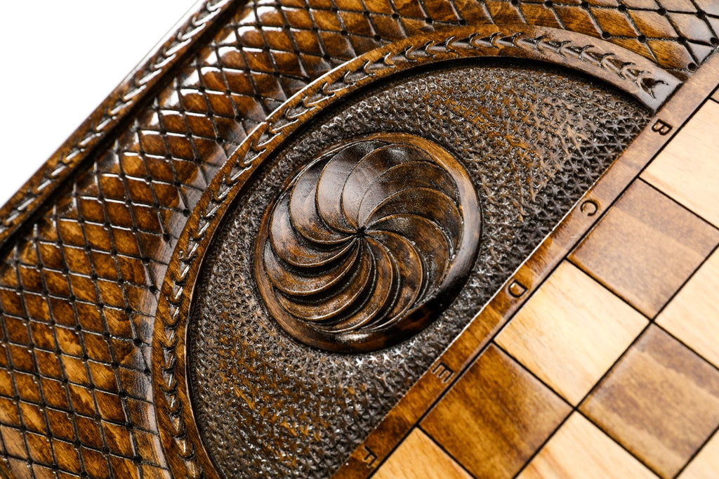 Handmade Wooden Backgammon Set with Khor Virap Monastery, 60 cm - photo 10