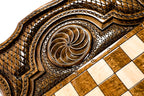 Handmade Wooden Backgammon Set with Chechen Coat of Arms, 60 cm - photo 10
