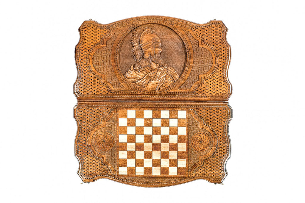 Handmade Wooden Backgammon Set with Vardan Mamikonyan, 60 cm - photo 11