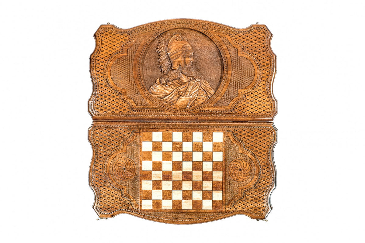 Handmade Wooden Backgammon Set with Vardan Mamikonyan, 60 cm - photo 11
