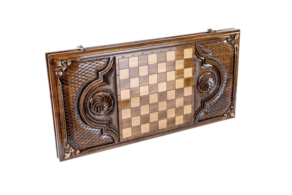 Handmade Wooden Backgammon Set with Noravank Monastery, 60 cm - photo 4