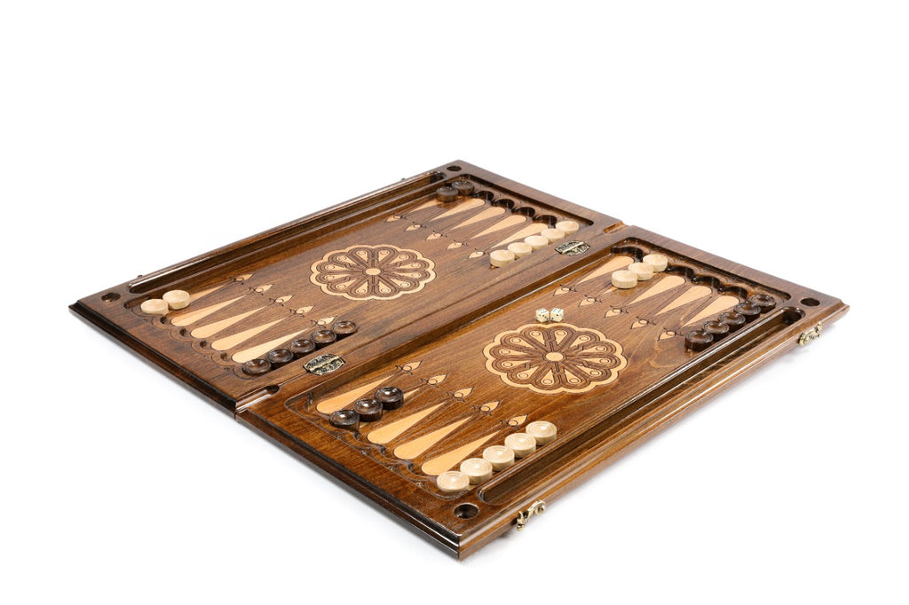 Handmade Wooden Backgammon Set with David of Sassoun, 60 cm - photo 3