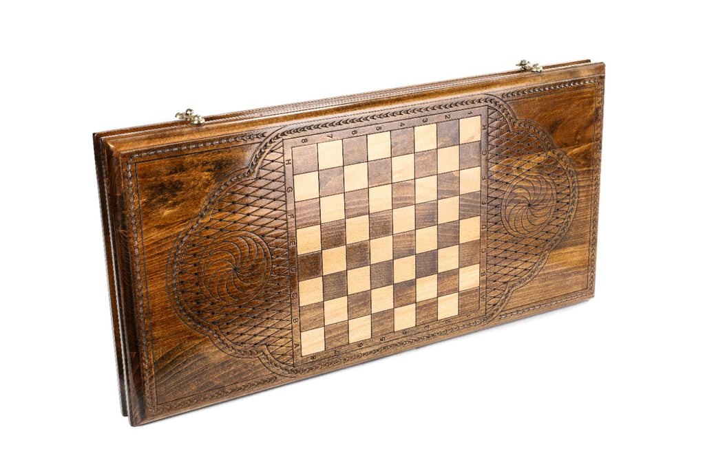 Handmade Wooden Backgammon Set with David of Sassoun, 60 cm - photo 4
