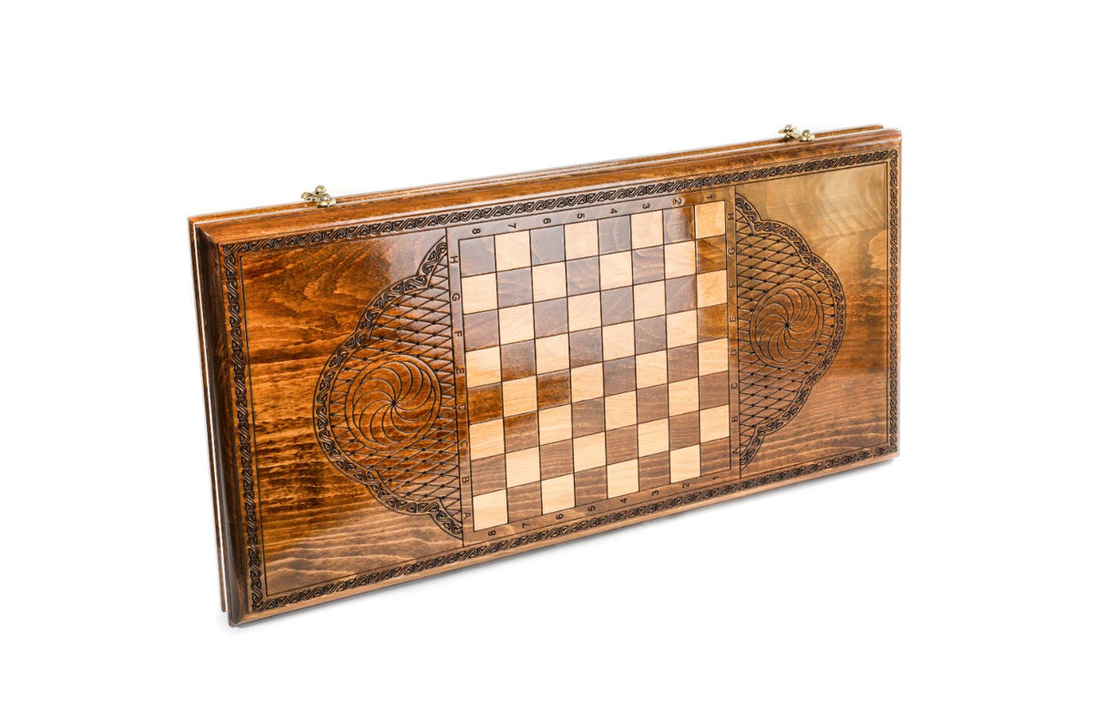 Handmade Wooden Backgammon Set with Church of St. Hripsime, 60 cm - photo 4