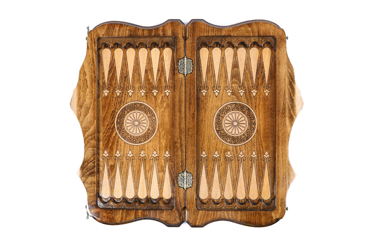 Handmade Wooden Backgammon Set with Armenian Coat of Arms and Ararat Outline, 40 cm - photo 12