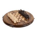 Handmade Wooden Circular Chess Set, 30 cm (Model 21512)