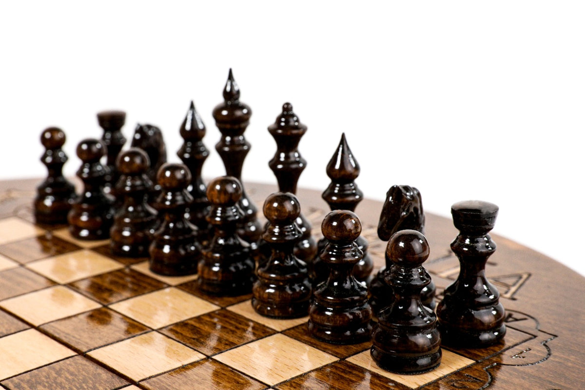 Handmade Wooden Circular Chess Set, 30 cm - photo 7