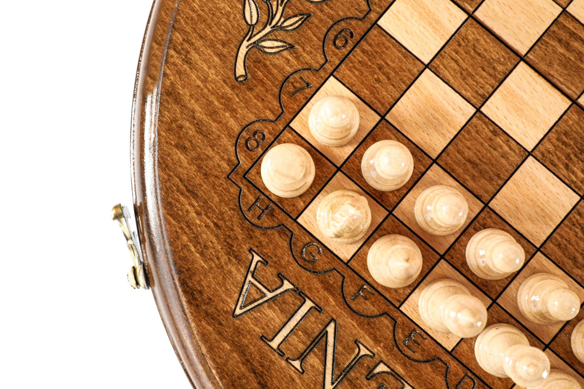 Handmade Wooden Circular Chess Set, 30 cm - photo 10