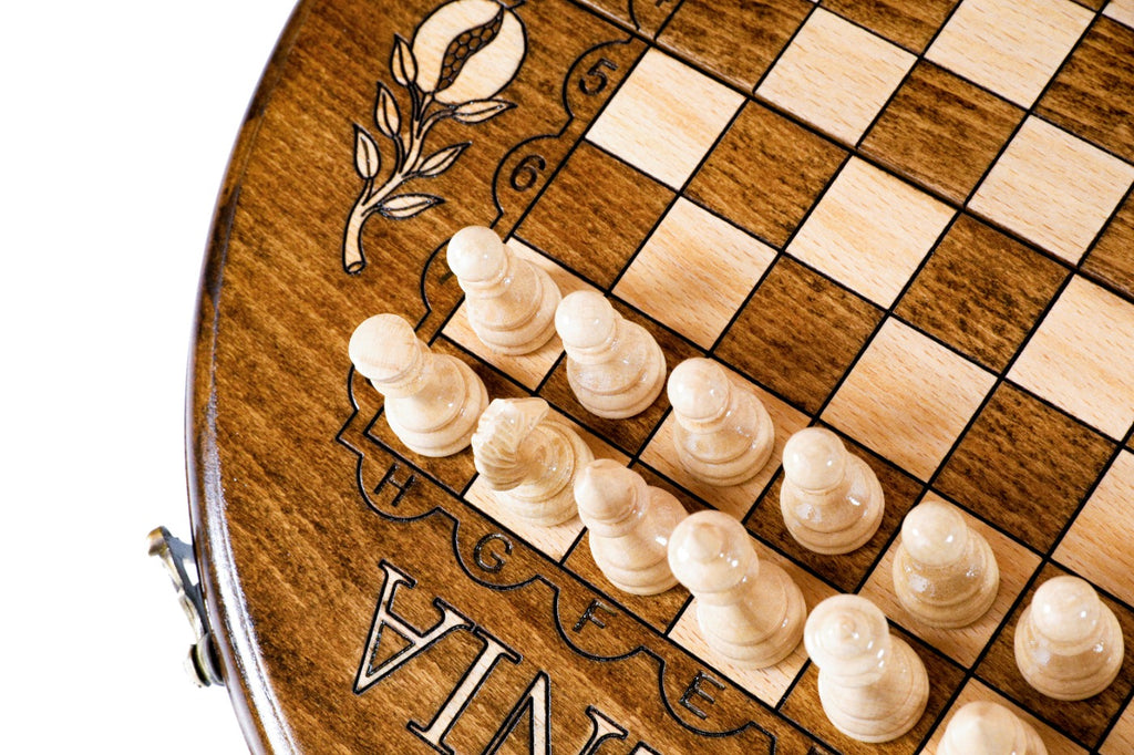 Handmade Wooden Circular Chess Set, 30 cm - photo 11