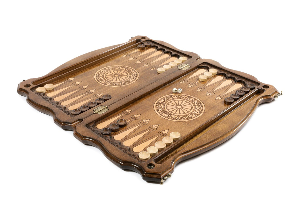 Handmade Wooden Backgammon Set with Russian Coat of Arms, 60 cm - photo 3