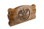 Handmade Wooden Backgammon Set with Russian Coat of Arms, 60 cm - photo 6