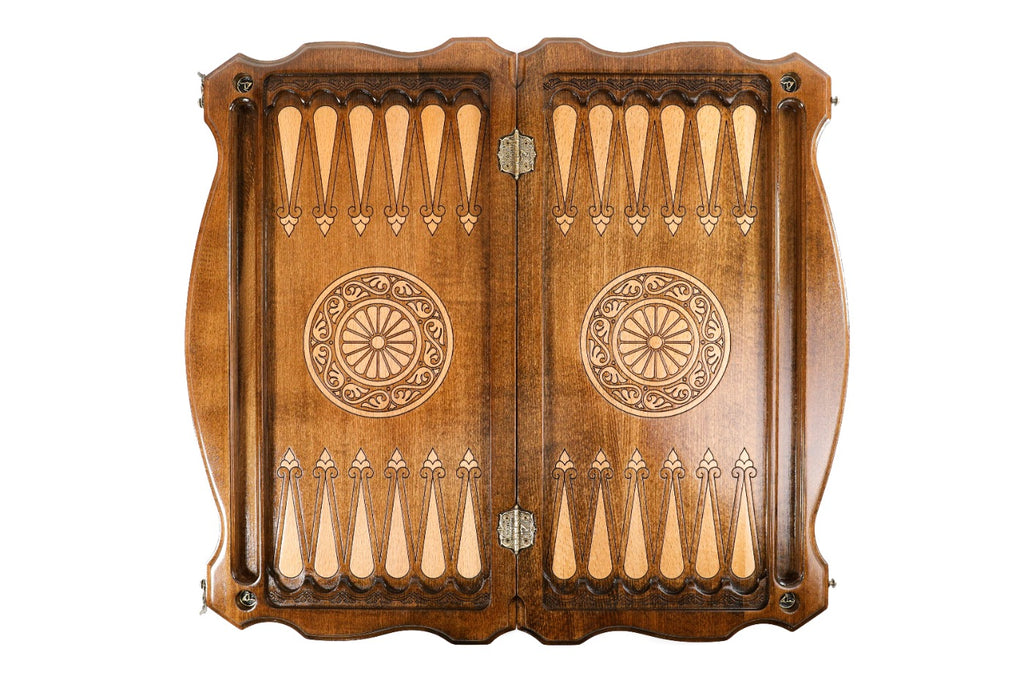 Handmade Wooden Backgammon Set with Russian Coat of Arms, 60 cm - photo 12