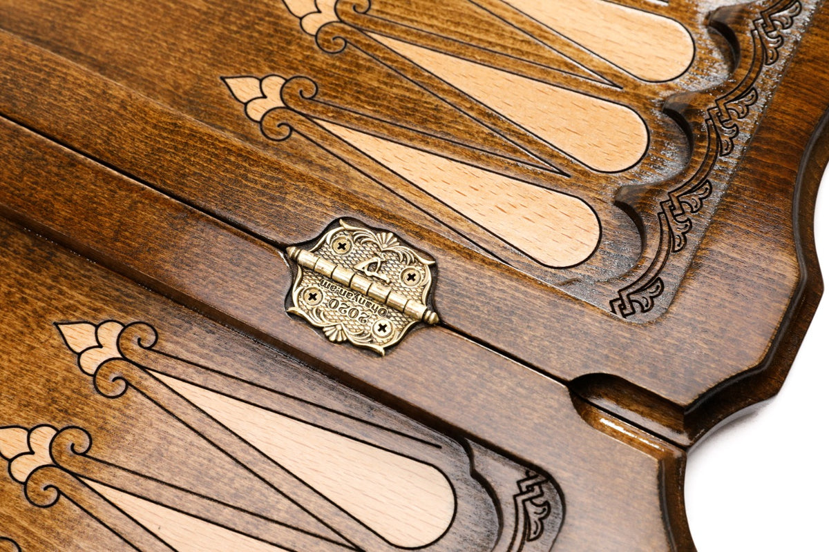 Handmade Wooden Backgammon Set with Russian Coat of Arms, 60 cm - photo 9