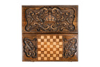 Handmade Wooden Backgammon Set with Rococo Pattern, 60 cm - photo 11