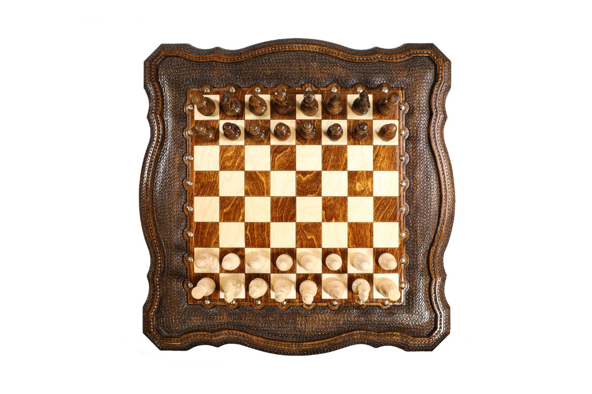 Handmade Wooden Table Chess Set with Drawers, 60 cm - photo 12
