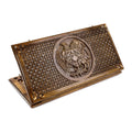 Handmade Walnut Backgammon Set with Armenian Coat of Arms, Braid Motifs and Hornbeam Inlay, 60 cm