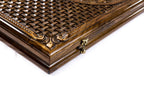 Handmade Walnut Backgammon Set with Armenian Coat of Arms, Braid Motifs and Hornbeam Inlay, 60 cm - photo 10