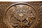 Handmade Walnut Backgammon Set with Armenian Coat of Arms, Braid Motifs and Hornbeam Inlay, 60 cm - photo 7