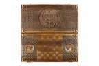 Handmade Walnut Backgammon Set with Armenian Coat of Arms, Braid Motifs and Hornbeam Inlay, 60 cm - photo 4