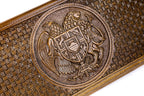 Handmade Walnut Backgammon Set with Armenian Coat of Arms, Braid Motifs and Hornbeam Inlay, 60 cm - photo 2