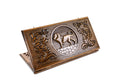 Handmade Walnut Backgammon Set with Lion, 60 cm