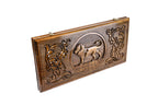 Handmade Walnut Backgammon Set with Lion, 60 cm - photo 6