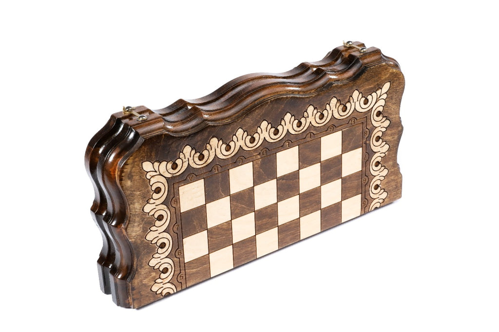 Handmade Wooden Chess and Backgammon Set with Armenian Ornament, 30 cm - photo 4