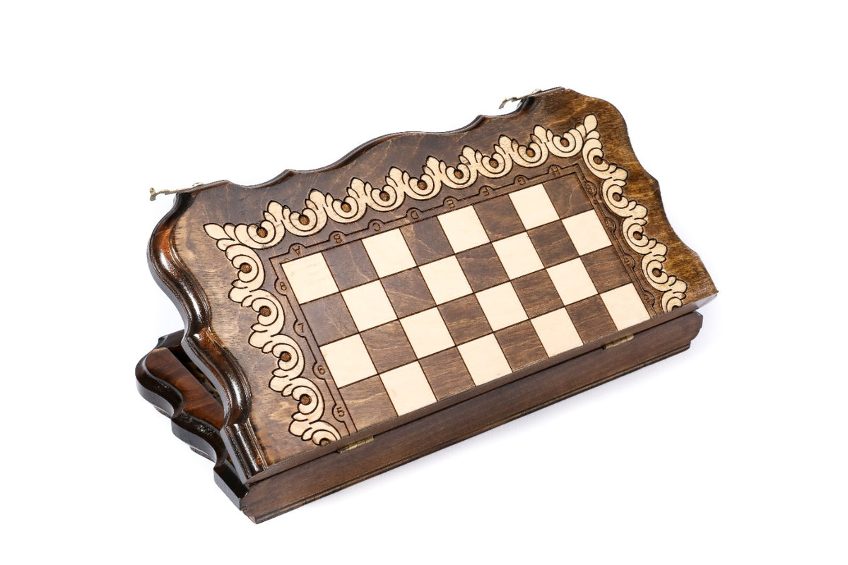 Handmade Wooden Chess and Backgammon Set with Armenian Ornament, 30 cm - photo 7