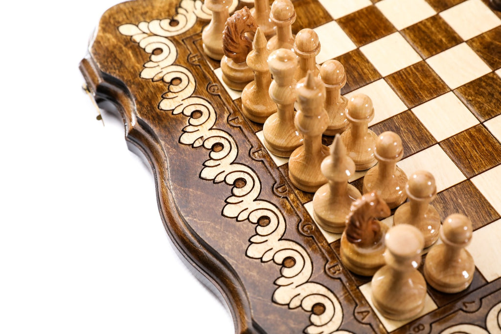 Handmade Wooden Chess and Backgammon Set with Armenian Ornament, 30 cm - photo 11