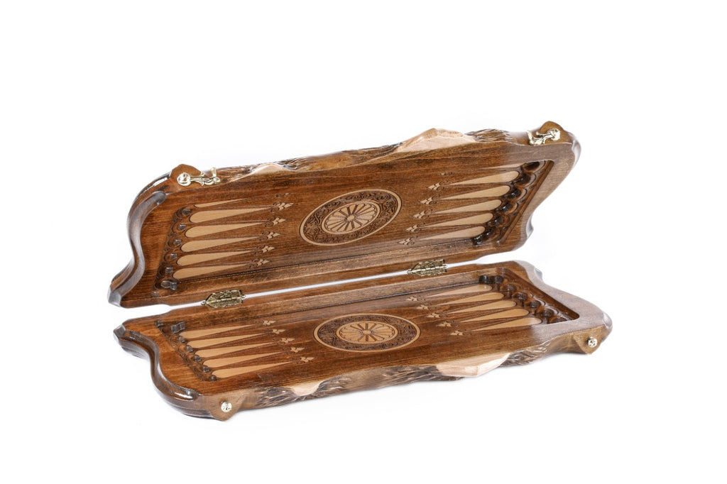 Handmade Wooden Backgammon Set with Armenian Coat of Arms and Ararat Outline, 40 cm - photo 5