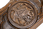 Handmade Wooden Backgammon Set with Armenian Coat of Arms and Ararat Outline, 40 cm - photo 2