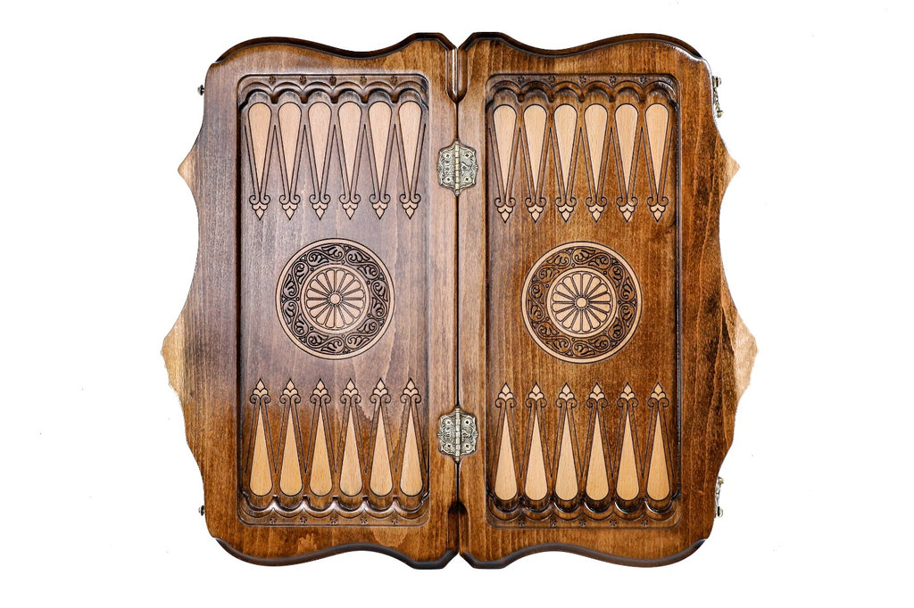 Handmade Wooden Backgammon Set with Armenian Coat of Arms and Ararat Outline, 40 cm - photo 12