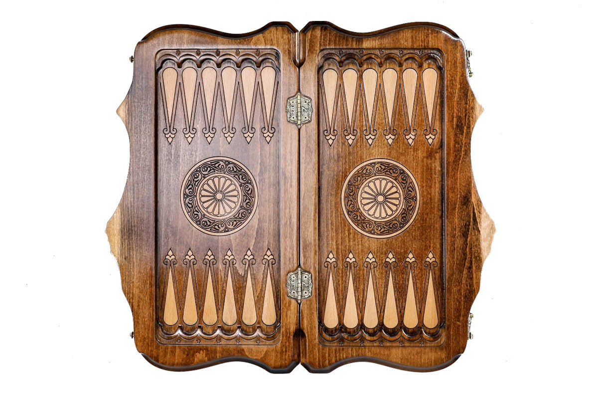 Handmade Wooden Backgammon Set with Armenian Coat of Arms and Ararat Outline, 40 cm - photo 12
