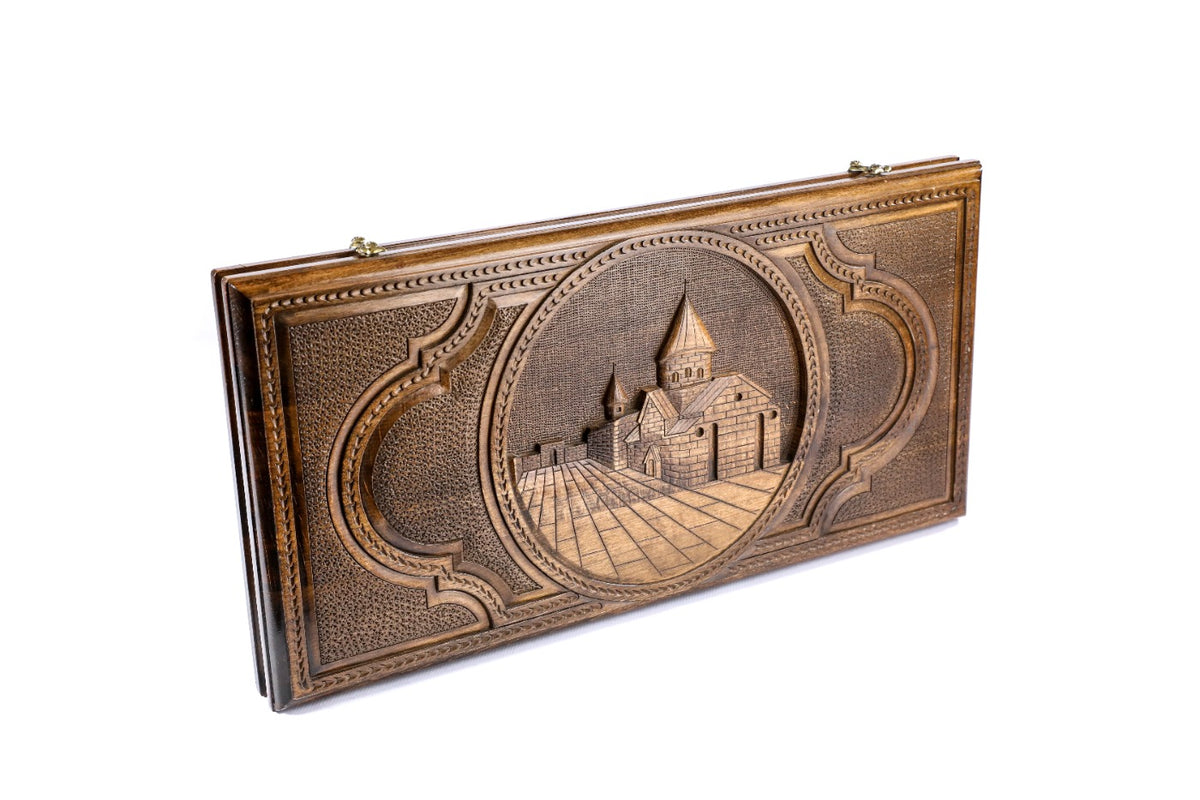 Juego de backgammon con el monasterio de Geghard, 60 cm – foto 6