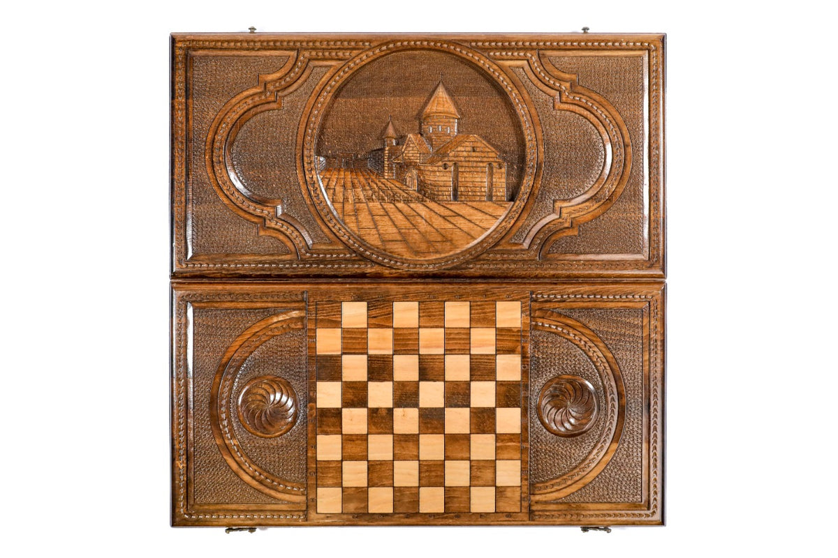 Juego de backgammon con el monasterio de Geghard, 60 cm – foto 11