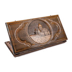 Backgammon Set with Geghard Monastery, 60 cm – handmade wooden nardi board by Hrachya Ohanyan