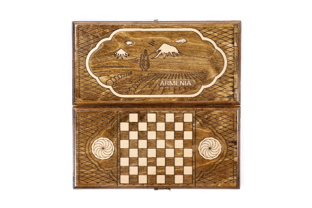 Handmade Wooden Backgammon Set with Hayastan, 30 cm - photo 5