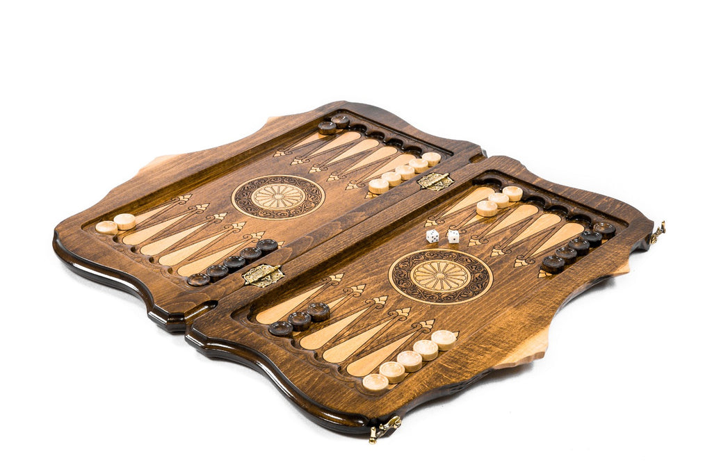 Handmade Wooden Backgammon Set with Etchmiadzin Cathedral and Ararat Outline, 50 cm - photo 3
